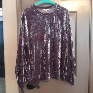 Anthropologie velvet sweater blouse